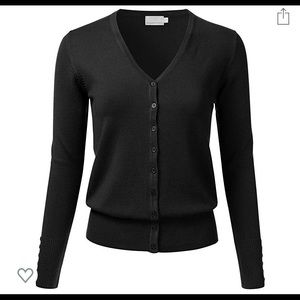 Black button up knit cardigan